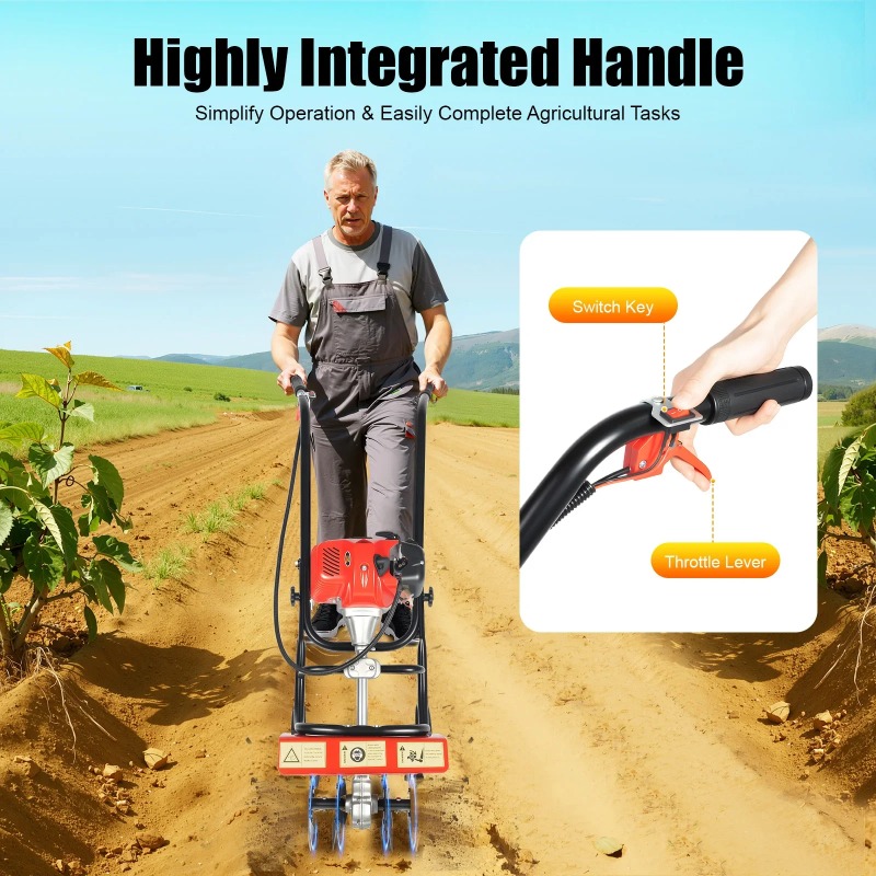 Cultivador de Jardín de 52 cc  - Soil Tilling Cultivator reseña y precio
